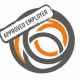 Grey and orange overlapping circles with a stamp across the top left saying 'Approved Employer'