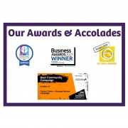 Forward Carers awards and accolades - collection of awards' badges