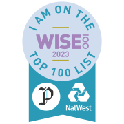 WISE100 badge - I am on the WISE100 Top 100 list